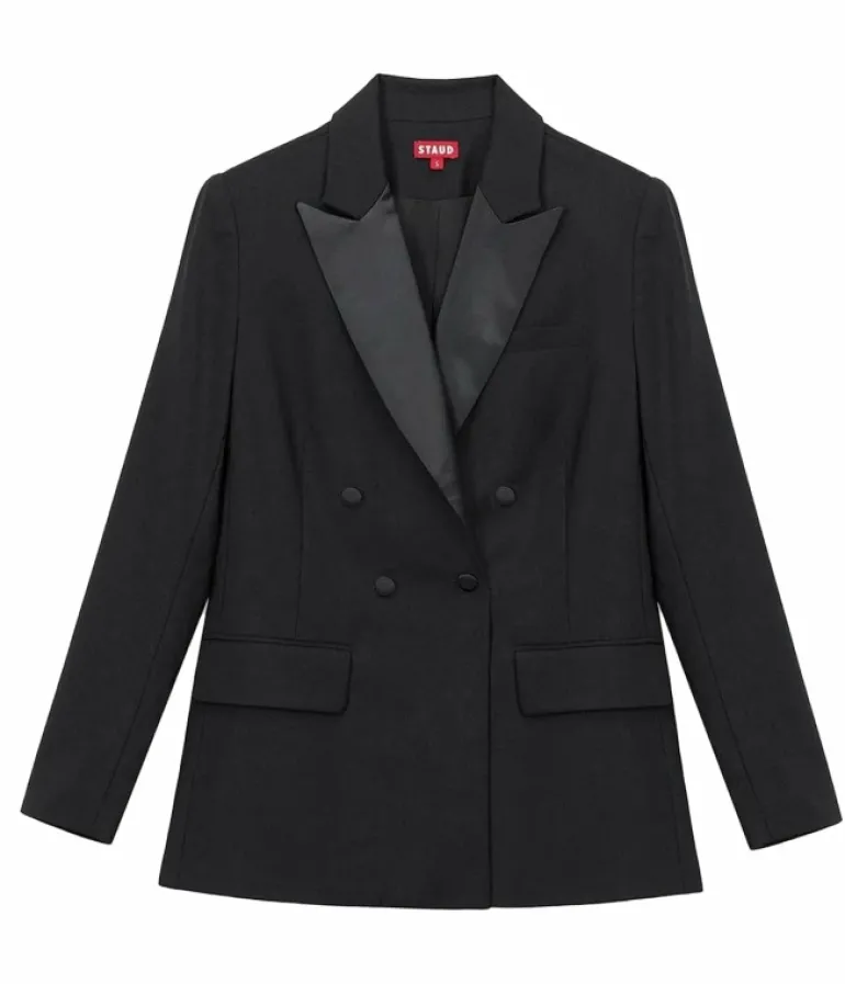 Jackets & Outerwear-Staud Arch Tuxedo in Black