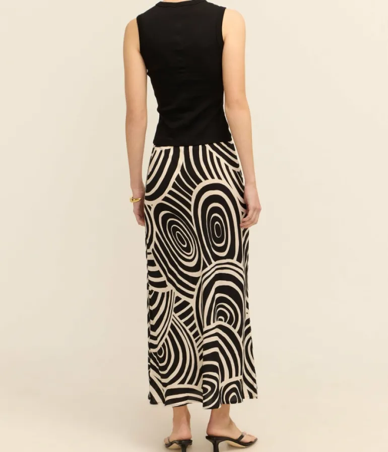 Skirts-Rixo Ardith Skirt in Whirlpool Mono