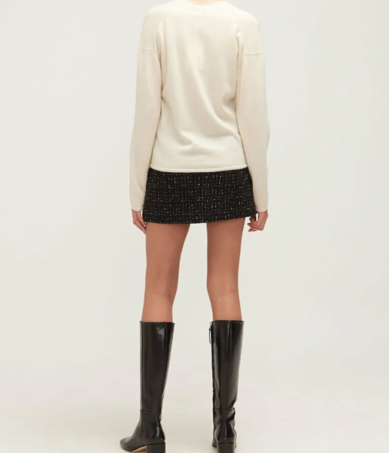 Knitwear-Anine Bing Athena Sweater in Ecru