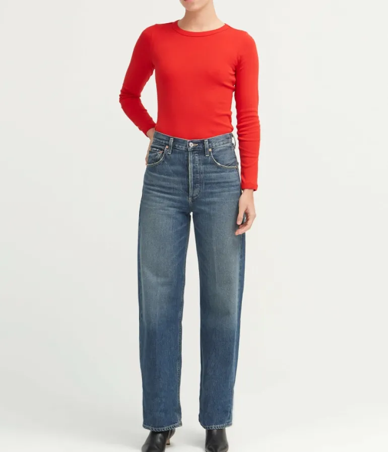 Denim-Mode Sportif Ayla Baggy Cuffed Crop Jean in Brielle
