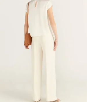 Tops-Theory Cap Sleeve Shell Top Ivory