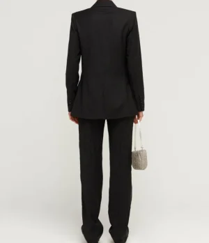 Pants-Staud Carnaby Tuxedo Pant in Black