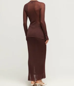 Skirts-Anna Quan Carrie Midi Skirt in Cocoa