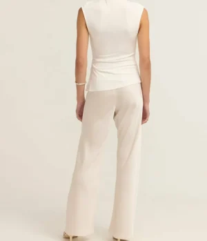 Tops-Simkhai Casmi Short Sleeve Top in Ivory
