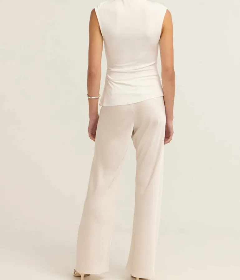 Tops-Simkhai Casmi Short Sleeve Top in Ivory