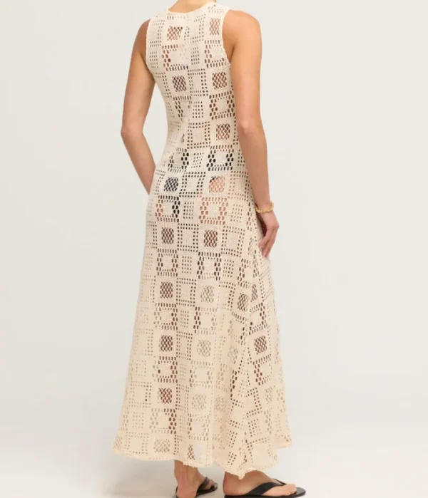 Dresses-Mode Sportif Crochet Highneck Sleeveless Dress in Cube