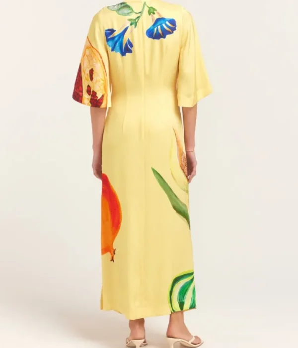 Dresses-Alemais Dahlia Midi Dress in Lemon