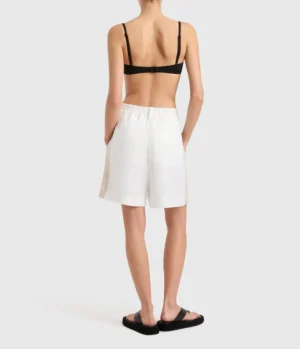 Shorts-Bondi Born Delphi Two Tone Short in White and Sand