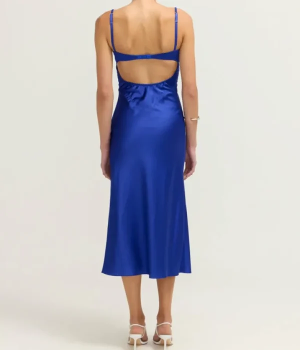 Dresses-Anna October Electric Blue Waterlily Midi Dress in Blue