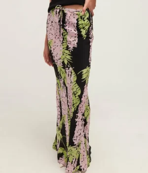 Skirts-Bernadette Emily Bias Cut Maxi Skirt in Wisteria