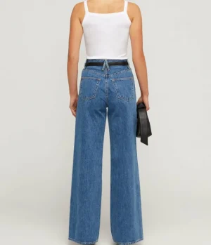 Denim-SLVRLAKE Eva Wide Tapered Leg in Sweet Memory