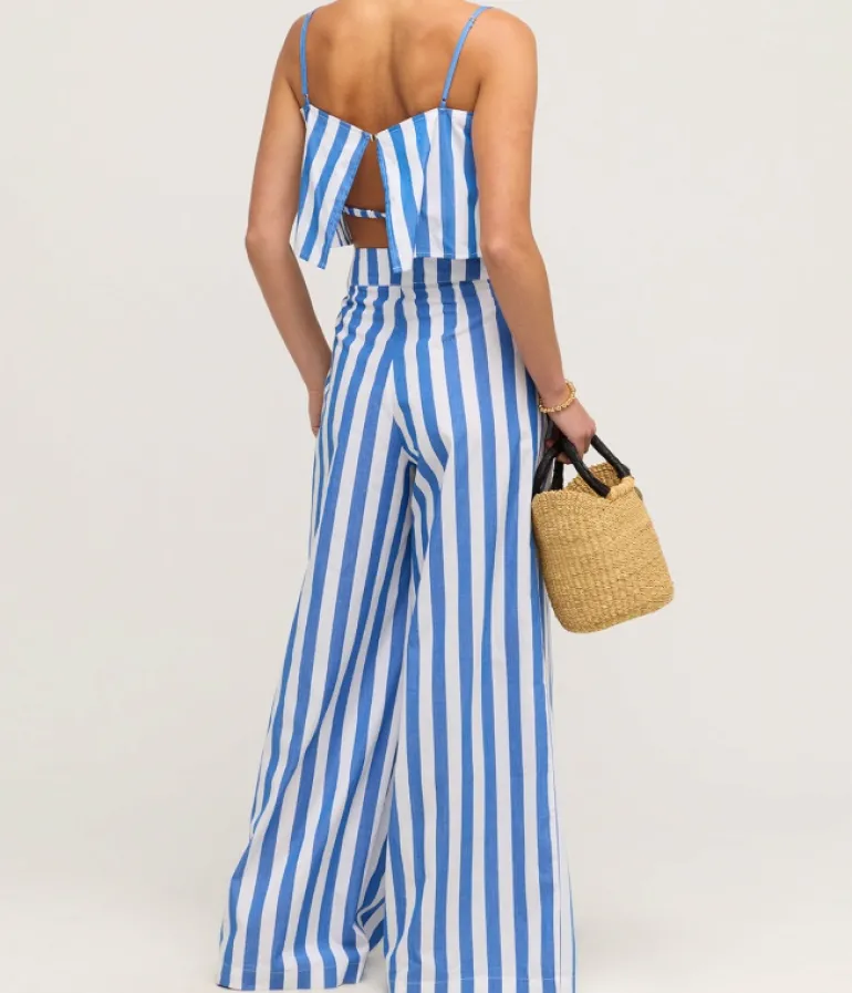 Tops-Bird and Knoll Eve Crop Top in Aegean Stripe