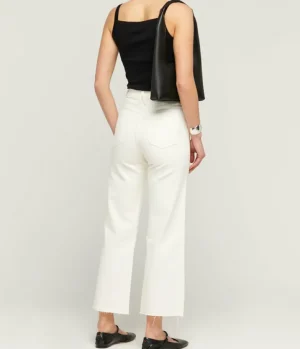 Denim-SLVRLAKE Grace High Rise Wide Leg Crop in White