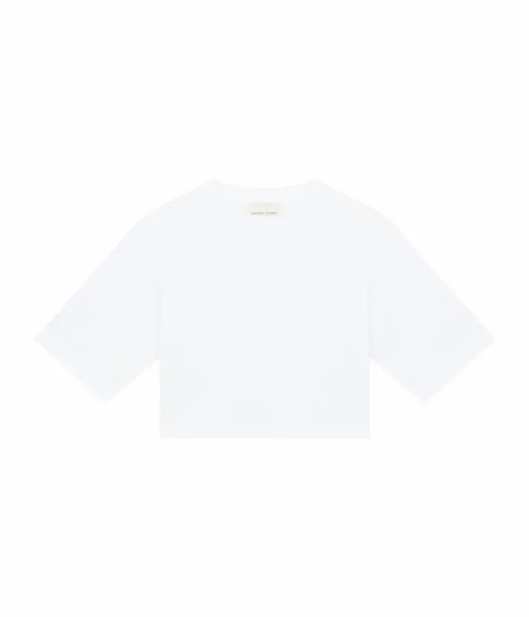 T-shirts & Tanks-Loulou Studio Gupo Cropped T-shirt in White