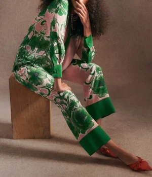 Pants-Borgo De Nor Havana Crepe Trouser in Antigua Green