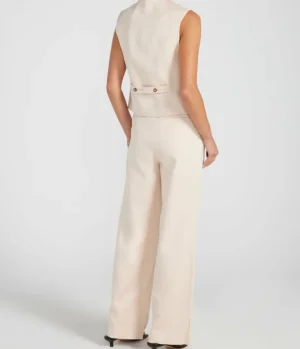 Pants-Loulou Studio Idai Tailored Pants in Cream Rose
