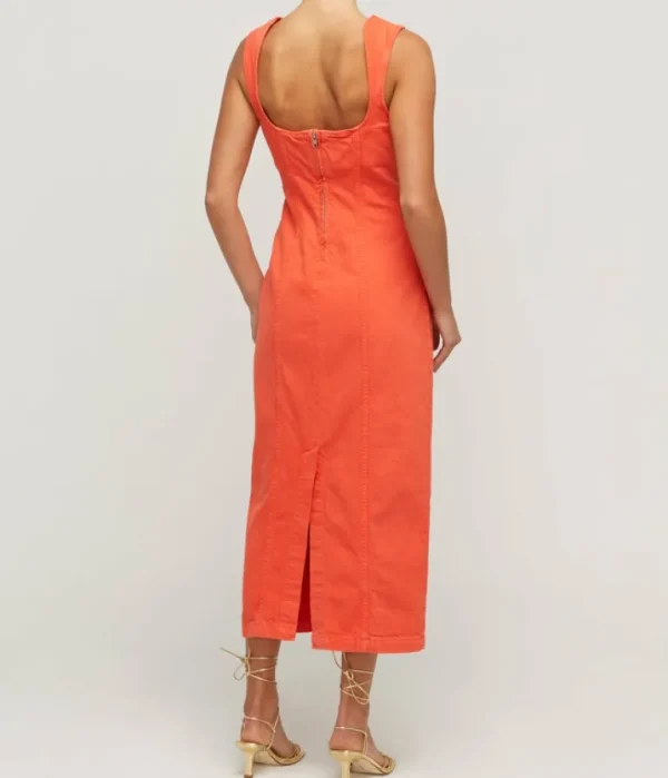 Dresses-Mara Hoffman Indya Denim Maxi Dress in Poppy
