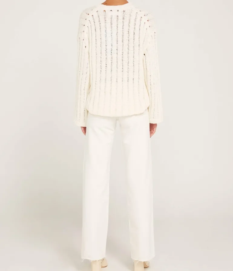 Knitwear-Samsoe Samsoe Julia Crew Neck Knit in Pristine