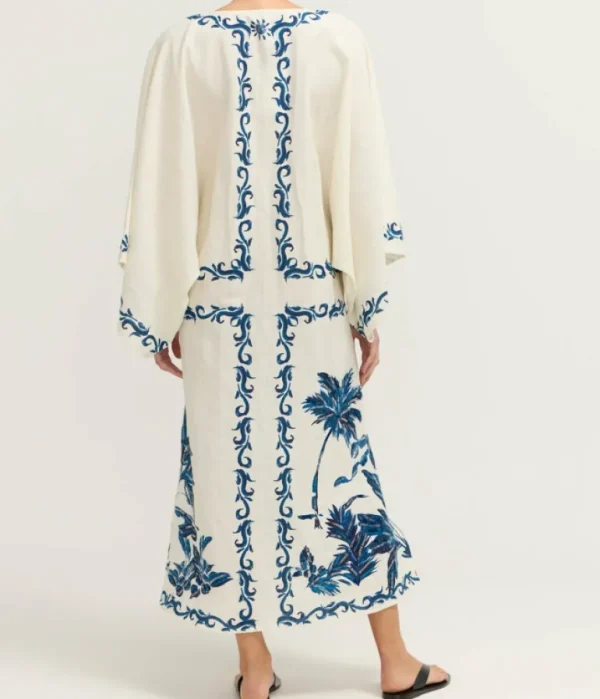 Dresses-Hansen & Gretel Kiera Kaftan in Blue Hawaii