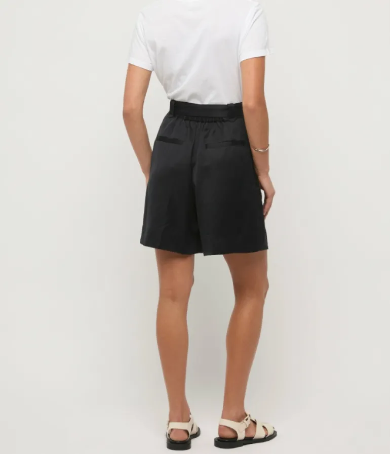 Shorts-Lee Mathews Libertine Belted Waist Short in Midnight