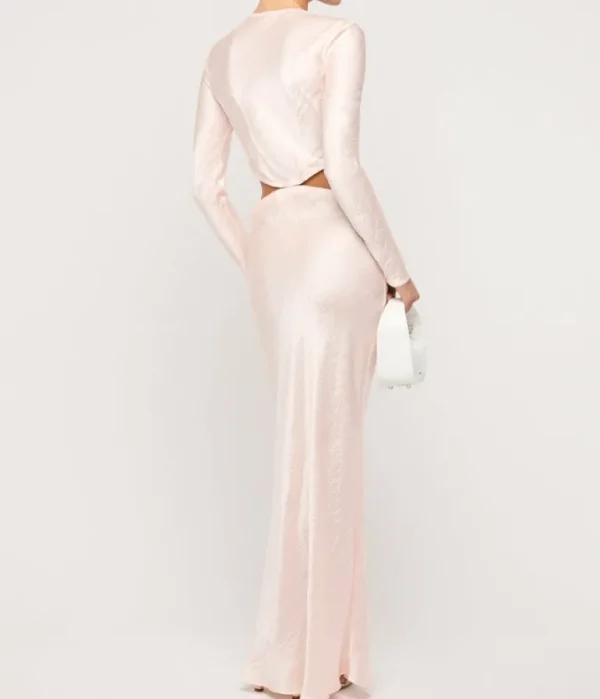 Dresses-Anna October Martha Long Sleeve Maxi Dress in Pink