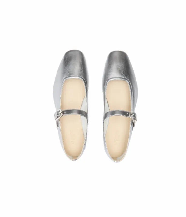Flat Shoes-Le Monde Beryl Mary Jane Ballet Flat in Silver