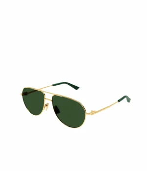 Sunglasses-Mode Sportif Metal Pilot Frame Sunglasses in Gold