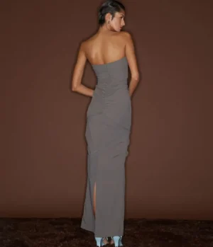 Skirts-Paris Georgia Minimal Ruffle Skirt in Slate