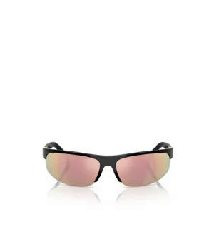 Sunglasses-Miu Miu Oval Mirror Sunglasses in Dark Grey Pink