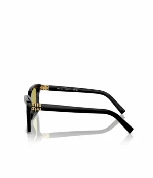 Sunglasses-Miu Miu Rectangle Sunglasses in Black Olive Green