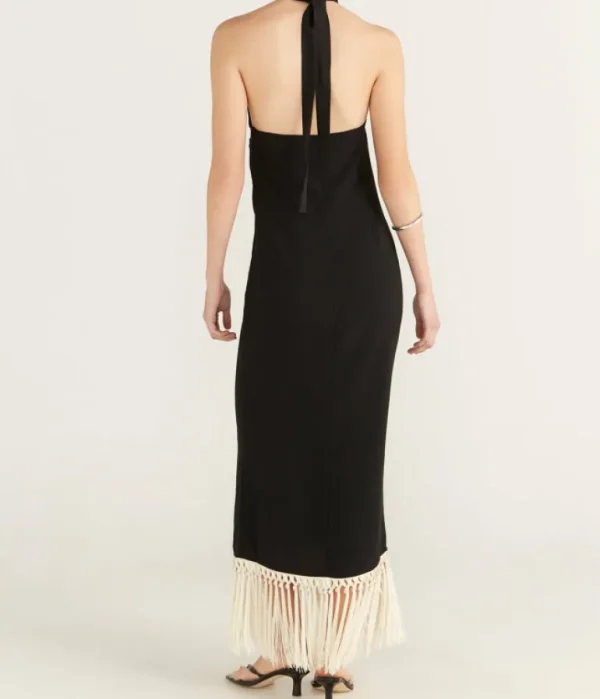Dresses-Taller Marmo Nina Fringe Dress in Black