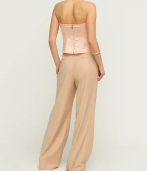 Pants-Anna October Noemie High Waisted Pant in Peach