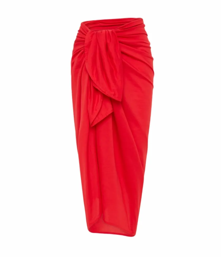 Swim & Resortwear-Mode Sportif Pareo Sarong in Tomato