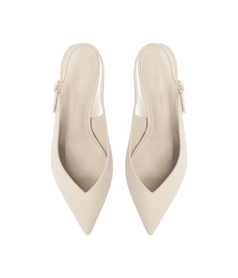 Heels & Pumps-Studio Amelia Razor Pointed Heel in Stone
