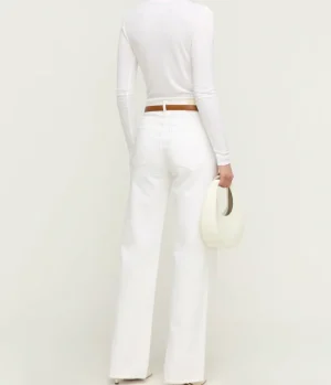 T-shirts & Tanks-Agolde Shona Long Sleeve Fitted Tee in White