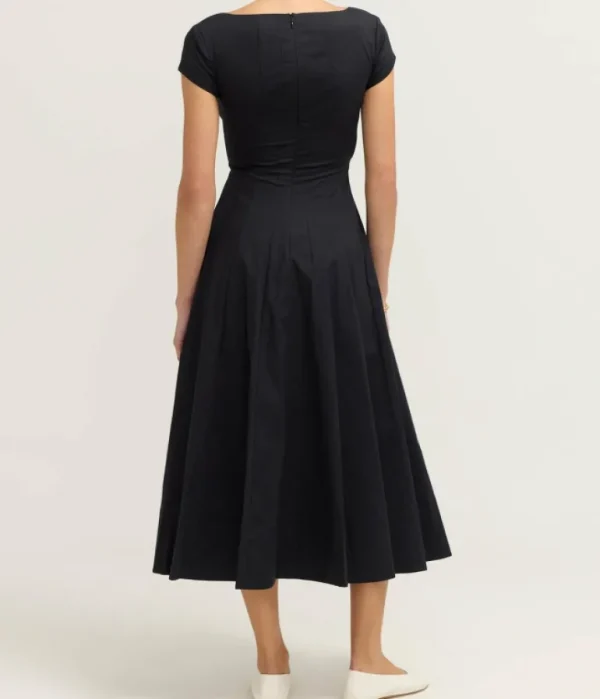 Dresses-Staud Short Sleeve Wells Dress in Black