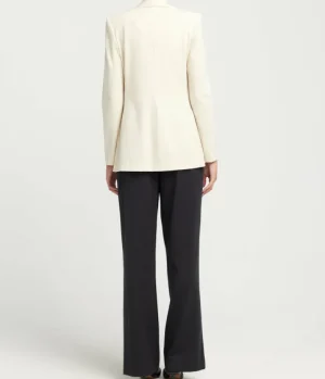 Jackets & Outerwear-Harris Wharf London Tailored Techno Viscose Blazer in Ivory