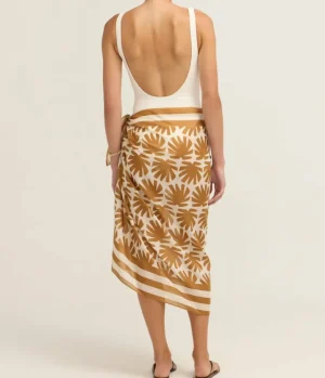 Swim & Resortwear-Solid and Striped The Elena Pareo in Chestnut and Brule