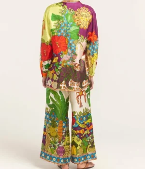 Pants-Alemais Tiger Silk Pant in Multi