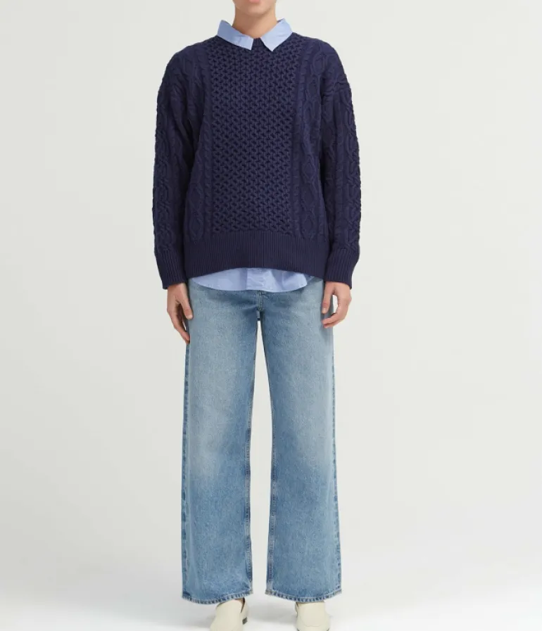 Knitwear-Staud Tracy Sweater in Navy
