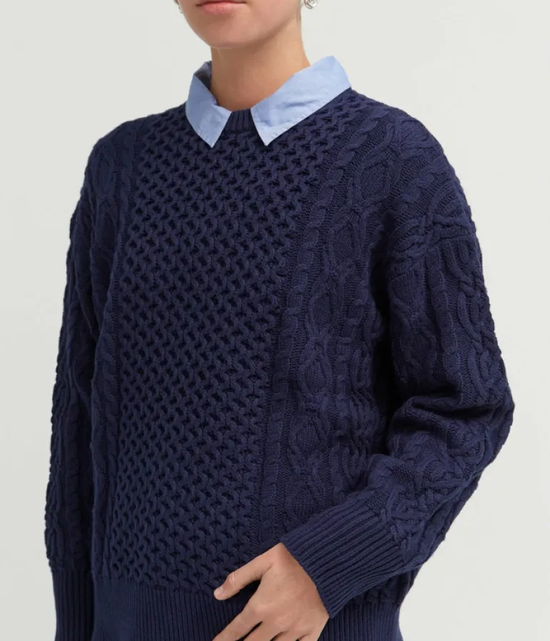 Knitwear-Staud Tracy Sweater in Navy