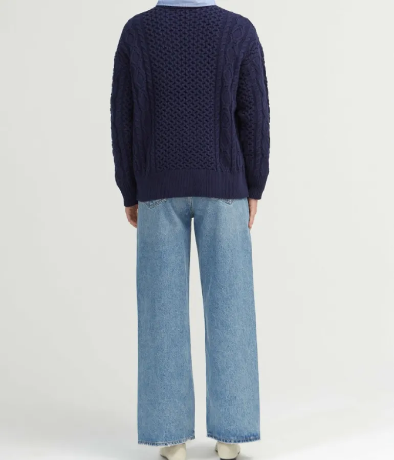 Knitwear-Staud Tracy Sweater in Navy