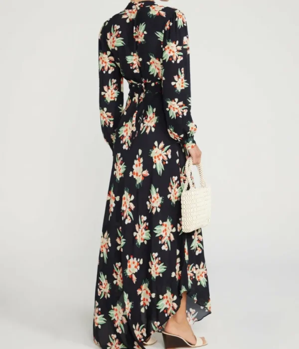 Dresses-Rixo Trula Long Sleeve Dress in Tulip Cloud Black