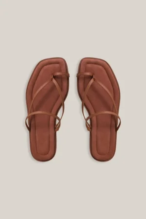 Flat Sandals-A.Emery Turner Suede Sandal in Sienna