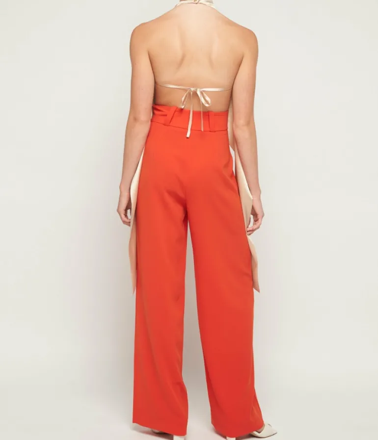 Pants-Aaizel Wide Leg Pant in Tangerine