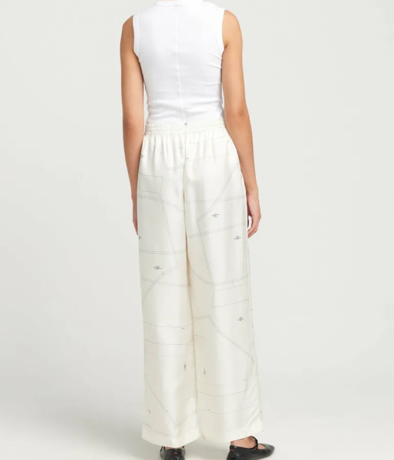 Pants-ROHE Wide Leg Silk Trouser in Patternmaking