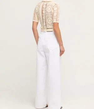Denim-Albus Lumen Wide Leg Tailored Jeans in White