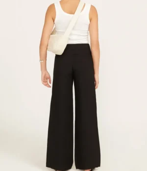 Pants-St Agni Wide Waistband Pants in Black