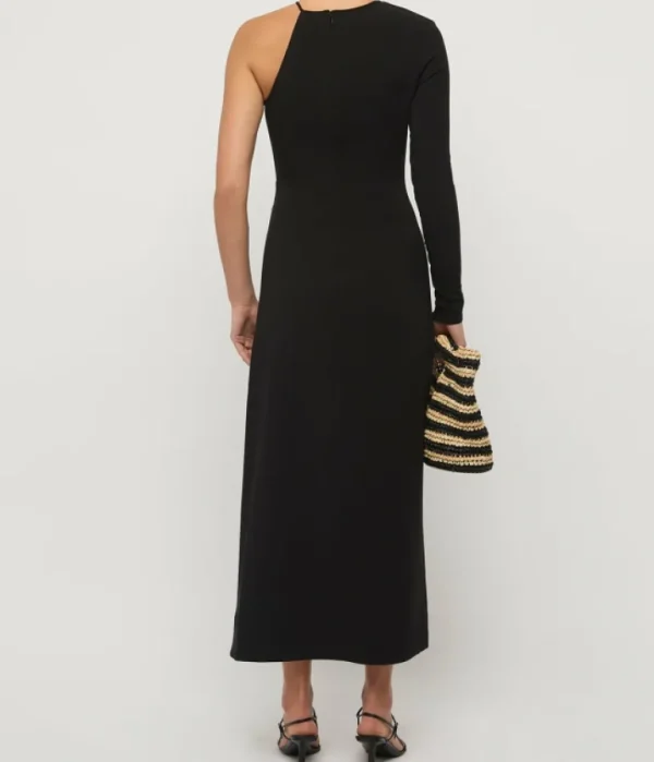 Dresses-Staud Zhuri One Shoulder Tunic Dress in Black
